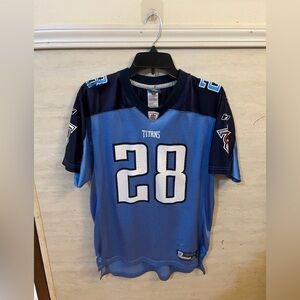 Vintage Tennessee Titans Chris Johnson #28 replica jersey in light blue